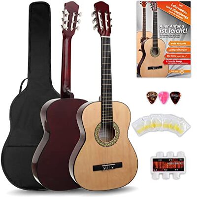 Classic Cantabile AS-851 3/4 Konzertgitarre Starter Set (Komplettes Anfänger Set mit Klassik Gitarre, Gigbag Tasche, Nylonsaiten, Lehrbuch/Schule, 3x Plektren und Stimmpfeife) Classic Cantabile AS-851 3/4 Konzertgitarre Starter Set (Komplettes Anfänger Set mit Klassik Gitarre, Gigbag Tasche, Nylonsaiten, Lehrbuch/Schule, 3x Plektren und Stimmpfeife)