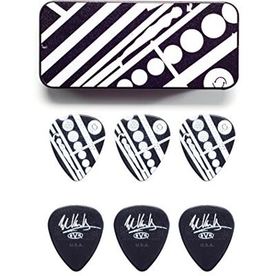 Dunlop Plektrum Eddie Van Halen, Circle, Schachtel aus Metall mit 6 Stück Dunlop Plektrum Eddie Van Halen, Circle, Schachtel aus Metall mit 6 Stück