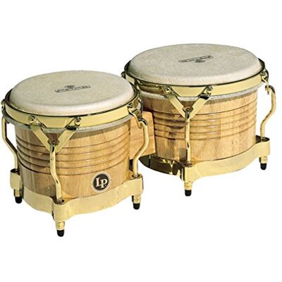 Latin Percussion LP LP811002 Matador Wood Bongo Natural Gold Hardware Latin Percussion LP LP811002 Matador Wood Bongo Natural Gold Hardware