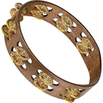 Meinl Percussion Traditional Wood Tambourine 2-reihiges Tamburin Durchmesser 10 Zoll Siam Eiche / Messing, Walnut Brown / Natur (TA2V-WB) Meinl Percussion Traditional Wood Tambourine 2-reihiges Tamburin Durchmesser 10 Zoll Siam Eiche / Messing, Walnut Brown / Natur (TA2V-WB)