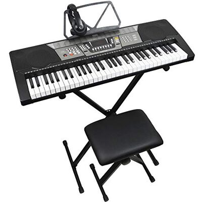 Axus AXP10 elektronisches Keyboard-Pianoset mit 61 Tasten für Anfänger und Schüler, mit Ständer, Hocker, Kopfhörer, Netzteil und Notenständer Axus AXP10 elektronisches Keyboard-Pianoset mit 61 Tasten für Anfänger und Schüler, mit Ständer, Hocker, Kopfhörer, Netzteil und Notenständer