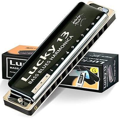 East top Lucky 13 Bass Plus Blues Harmonica 13 Holes Diatonic Harp Mouth Organ Professional Richter harmonica G key for Adults East top Lucky 13 Bass Plus Blues Harmonica 13 Holes Diatonic Harp Mouth Organ Professional Richter harmonica G key for Adults