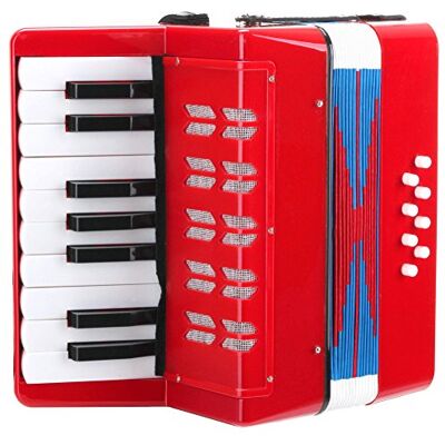 Classic Cantabile Bambino Rosso Kinder Akkordeon, Rot (ab 3 Jahre, 17 Noten Tasten, 8 Bässe, einstellbare Schulter-Trageriemen) Classic Cantabile Bambino Rosso Kinder Akkordeon, Rot (ab 3 Jahre, 17 Noten Tasten, 8 Bässe, einstellbare Schulter-Trageriemen)