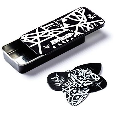 Dunlop Plektrum Eddie Van Halen, Starbody, Schachtel aus Metall mit 6 Stück Dunlop Plektrum Eddie Van Halen, Starbody, Schachtel aus Metall mit 6 Stück