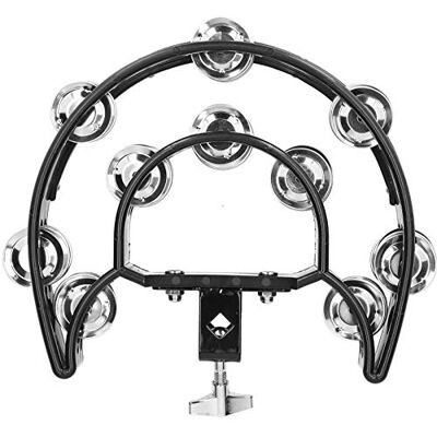 LenTLy Hi Hat Tamburin-Trommelset hit hat Multifunktionale Handglockenrassel, Zweireihige Glocken mit Montagehalterung für Akustische Geräte tambourine mit montierhalterung Berittene Tamburine LenTLy Hi Hat Tamburin-Trommelset hit hat Multifunktionale Handglockenrassel, Zweireihige Glocken mit Montagehalterung für Akustische Geräte tambourine mit montierhalterung Berittene Tamburine