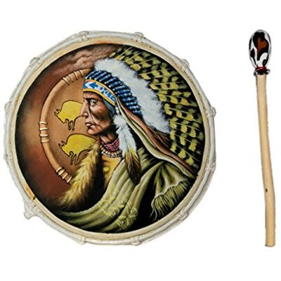 Ciffre 30cm Grosse Schamanentrommel Bison Indianer Gemalt Rahmentrommel Bodhran Drum Ciffre 30cm Grosse Schamanentrommel Bison Indianer Gemalt Rahmentrommel Bodhran Drum