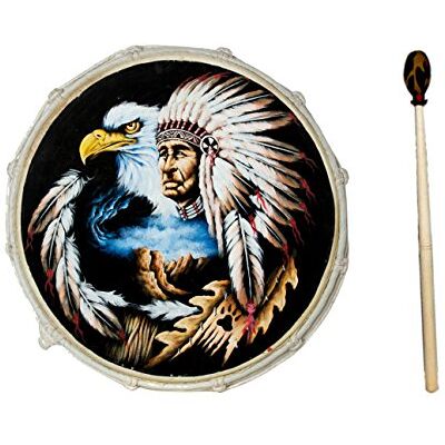 Ciffre 30cm Grosse Schamanentrommel Adler mit Indianer Rahmentrommel Bodhran Drum Ciffre 30cm Grosse Schamanentrommel Adler mit Indianer Rahmentrommel Bodhran Drum