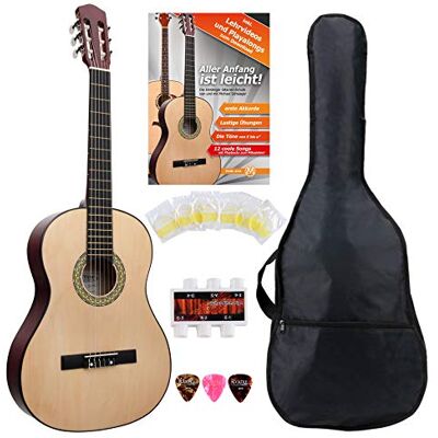 Classic Cantabile AS-851 4/4 Konzertgitarre Starter Set (Komplettes Anfänger Set mit Klassik Gitarre, Gigbag Tasche, Nylonsaiten, Lehrbuch/Schule, 3x Plektren und Stimmpfeife) Classic Cantabile AS-851 4/4 Konzertgitarre Starter Set (Komplettes Anfänger Set mit Klassik Gitarre, Gigbag Tasche, Nylonsaiten, Lehrbuch/Schule, 3x Plektren und Stimmpfeife)