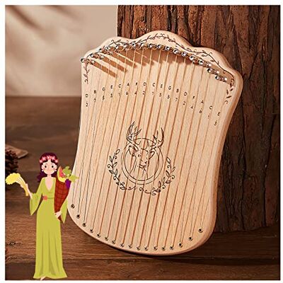 LVJMOB Metall Mahagoni Leier Harfe, Lyre Instrument Tragbare Harfe Instrument Mahagoni mit Stimmschlüssel und Tragetasche, Lyre Harfe für Kinder/Anfänger/Erwachsene Soundboard Log LVJMOB Metall Mahagoni Leier Harfe, Lyre Instrument Tragbare Harfe Instrument Mahagoni mit Stimmschlüssel und Tragetasche, Lyre Harfe für Kinder/Anfänger/Erwachsene Soundboard Log