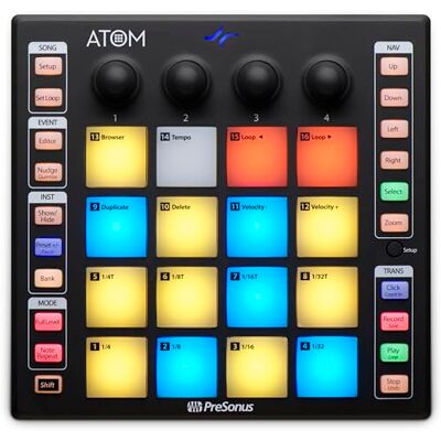 PreSonus ATOM, MIDI-Controller, Pad-Controller für Musikproduktion und Performance mit Studio One Artist, Ableton Live Lite und Studio Magic Software-Bundle PreSonus ATOM, MIDI-Controller, Pad-Controller für Musikproduktion und Performance mit Studio One Artist, Ableton Live Lite und Studio Magic Software-Bundle