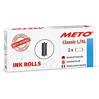 Meto Farbrollen für Classic L/XL Profi Handauszeichner schwarz (für 32x19 mm & 29x28 mm Etiketten) 2 Stück Meto Farbrollen für Classic L/XL Profi Handauszeichner schwarz (für 32x19 mm & 29x28 mm Etiketten) 2 Stück
