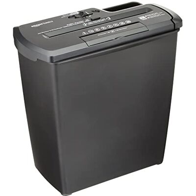 Amazon Aktenvernichter, Streifenschnitt, CD-Schredder, 7-8 Blätter, Schwarz Amazon Aktenvernichter, Streifenschnitt, CD-Schredder, 7-8 Blätter, Schwarz