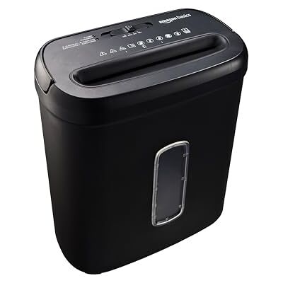 Amazon Querschnitt Aktenvernichter für bis zu 8 Blättern, Papier und Kreditkarten, Aktenvernichter, bis zu 8 Blätter (neues Modell, schwarz) Amazon Querschnitt Aktenvernichter für bis zu 8 Blättern, Papier und Kreditkarten, Aktenvernichter, bis zu 8 Blätter (neues Modell, schwarz)