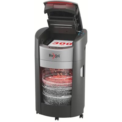 Rexel ShredMax AutoFeed+ 300M Mikroschnitt-Aktenvernichter P5, 300 Blatt Büro & Homeoffice, DSGVO-Datenschutz, Bin Rotation, <55 dBA, 60 Min Dauerbetrieb, 25 l Behälter, auf Laufrollen Rexel ShredMax AutoFeed+ 300M Mikroschnitt-Aktenvernichter P5, 300 Blatt Büro & Homeoffice, DSGVO-Datenschutz, Bin Rotation, <55 dBA, 60 Min Dauerbetrieb, 25 l Behälter, auf Laufrollen