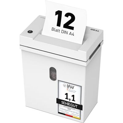 IDEAL Aktenvernichter Shredcat 8200, Partikelschnitt 2x12mm, 12 Blatt, P-5 vernichtet Büroklammern u. Kreditkarten, 21L Behälter, Auto Start/Stopp, DSGVO-konform P5, Papierschredder Büro Homeoffice IDEAL Aktenvernichter Shredcat 8200, Partikelschnitt 2x12mm, 12 Blatt, P-5 vernichtet Büroklammern u. Kreditkarten, 21L Behälter, Auto Start/Stopp, DSGVO-konform P5, Papierschredder Büro Homeoffice