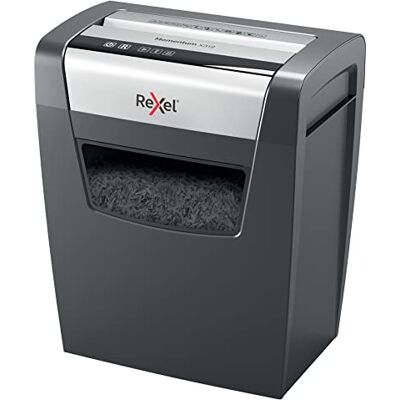 Rexel Momentum X312 Aktenvernichter, Kreuzschnitt, 12 Blatt, 23 Liter, schwarz, 2104572 Rexel Momentum X312 Aktenvernichter, Kreuzschnitt, 12 Blatt, 23 Liter, schwarz, 2104572