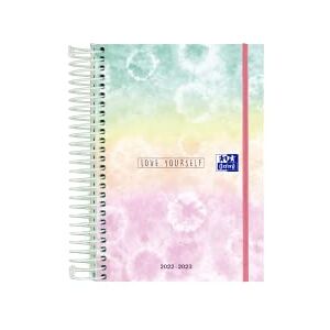 Oxford , Kalender 2022 2023 Tag pro Seite, extra großer Deckel, 11,8 x 16,8 cm, spanisch, Design "Love Yourself", 400168382, Farben Tie Dye Oxford , Kalender 2022 2023 Tag pro Seite, extra großer Deckel, 11,8 x 16,8 cm, spanisch, Design "Love Yourself", 400168382, Farben Tie Dye