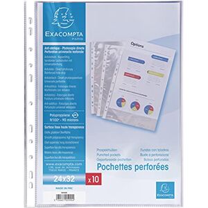 Exacompta 5990E 10er Pack Premium Klarsichthüllen 90μ, Für DIN A4+ 24 x 32 cm transparent glasklar oben offen ideal für Ordner und Ringbücher Prospekthüllen Exacompta 5990E 10er Pack Premium Klarsichthüllen 90μ, Für DIN A4+ 24 x 32 cm transparent glasklar oben offen ideal für Ordner und Ringbücher Prospekthüllen