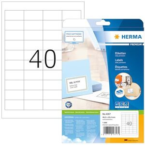 Herma Premium Etiketten - 1000 Blatt, 48,5x25,4mm Herma Premium Etiketten - 1000 Blatt, 48,5x25,4mm