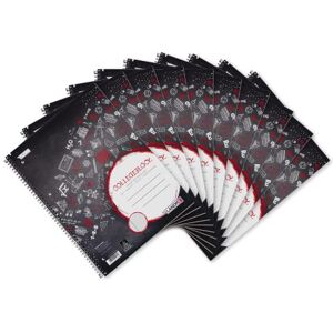 LANDRÉ Collegeblock A4 kariert mit Rand, 80 Blatt, schwarz, gelocht, 10 Stück LANDRÉ Collegeblock A4 kariert mit Rand, 80 Blatt, schwarz, gelocht, 10 Stück