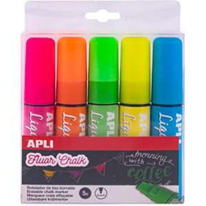 APLI Flüssigkreide-Marker, groß, verschiedene Farben, 5 Stück APLI Flüssigkreide-Marker, groß, verschiedene Farben, 5 Stück
