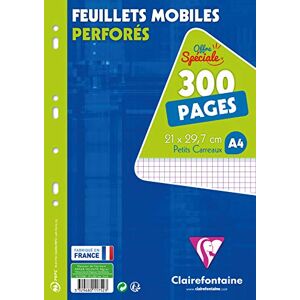 Clairefontaine 11752C Packung mit 150 Blatt Ringbucheinlagen DIN A4 21x29,7cm, 90g gelocht, kariert 5/5, eingeschweißt, Weiß, 1 Pack Clairefontaine 11752C Packung mit 150 Blatt Ringbucheinlagen DIN A4 21x29,7cm, 90g gelocht, kariert 5/5, eingeschweißt, Weiß, 1 Pack