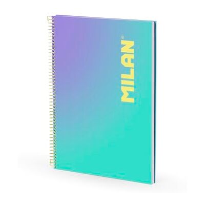 MILAN Notizbuch A4, Spiralbindung, Hardcover, liniertes Papier, 90 Blatt, 95 g/m², Sunset Collection, türkis MILAN Notizbuch A4, Spiralbindung, Hardcover, liniertes Papier, 90 Blatt, 95 g/m², Sunset Collection, türkis