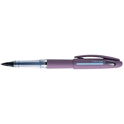 Pentel Tradio TRJ99A-A, Fasermaler Sport Chic, Korpus schwarz matt, nachfüllbare Tinte Schwarz blasslila Pentel Tradio TRJ99A-A, Fasermaler Sport Chic, Korpus schwarz matt, nachfüllbare Tinte Schwarz blasslila