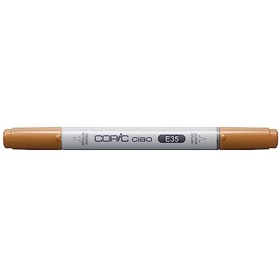 Copic Ciao Marker Typ E 35, Chamois, vielseitiger Layoutmarker, mit einer mittelbreiten und einer Brush-Spitze Copic Ciao Marker Typ E 35, Chamois, vielseitiger Layoutmarker, mit einer mittelbreiten und einer Brush-Spitze