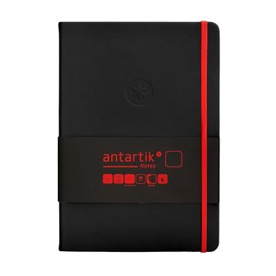 Antartik Notizheft mit Gummiband, fester Einband, A5, glatt, schwarz und rot, 100 Blatt, 80 g, FSC Antartik Notizheft mit Gummiband, fester Einband, A5, glatt, schwarz und rot, 100 Blatt, 80 g, FSC