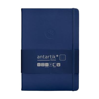 Antartik Notizheft mit Gummiband, fester Einband, A5 Blatt, Punkte, Marineblau, 100 Blatt, 80 g, FSC Antartik Notizheft mit Gummiband, fester Einband, A5 Blatt, Punkte, Marineblau, 100 Blatt, 80 g, FSC