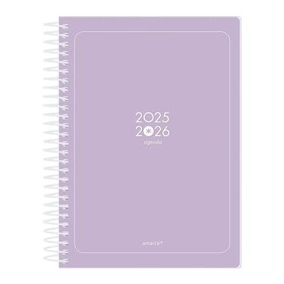 Liderpapel Antartik Schülerkalender, 25-26, Spiralbindung, Violett, A5, zweisprachig, FSC, 80 g Liderpapel Antartik Schülerkalender, 25-26, Spiralbindung, Violett, A5, zweisprachig, FSC, 80 g