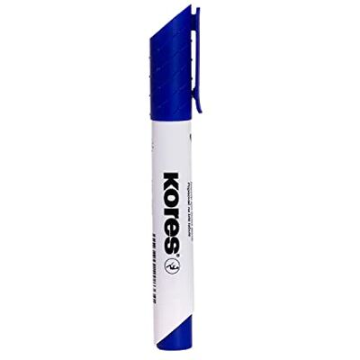 Kores K-Marker XW1: Blauer Whiteboard Marker mit Rundspitze, trocken abwischbar und nahezu geruchslose Tinte, Schul- und Bürobedarf, 12 Stück Packung Kores K-Marker XW1: Blauer Whiteboard Marker mit Rundspitze, trocken abwischbar und nahezu geruchslose Tinte, Schul- und Bürobedarf, 12 Stück Packung