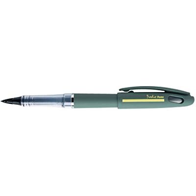 Pentel Tradio TRJ99A-A, Fasermaler Sport Chic, Korpus schwarz matt, nachfüllbare Tinte Schwarz grün vert khaki Pentel Tradio TRJ99A-A, Fasermaler Sport Chic, Korpus schwarz matt, nachfüllbare Tinte Schwarz grün vert khaki
