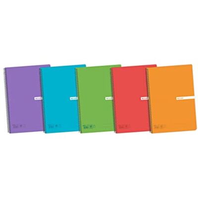 Enri 400073981-5er Pack Notizbücher Spirale, Deckel Kunststoff transluzent, 4. / 155 x 215 mm Enri 400073981-5er Pack Notizbücher Spirale, Deckel Kunststoff transluzent, 4. / 155 x 215 mm