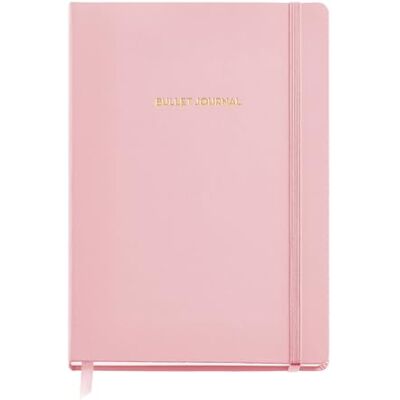 Miquelrius Bullet Journal Notizbuch, fester Kunstleder-Einband mit Gummizugverschluss, Format A5 148 x 210 mm, 96 Blatt 100 g/m², innen Punktraster, Farbe Rosa Miquelrius Bullet Journal Notizbuch, fester Kunstleder-Einband mit Gummizugverschluss, Format A5 148 x 210 mm, 96 Blatt 100 g/m², innen Punktraster, Farbe Rosa