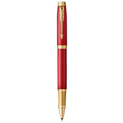 Parker IM Rollerball Tintenroller Rote Premiumlackierung mit goldenen Zierteilen Feine Schreibspitze mit schwarzer Nachfüllmine Geschenkbox Parker IM Rollerball Tintenroller Rote Premiumlackierung mit goldenen Zierteilen Feine Schreibspitze mit schwarzer Nachfüllmine Geschenkbox