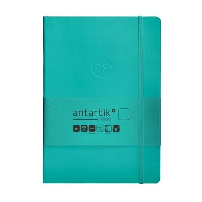 Antartik Notizheft mit Gummiband, weißer Deckel, A5 Blatt, glatt, türkis, 80 Blatt, 80 g, FSC Antartik Notizheft mit Gummiband, weißer Deckel, A5 Blatt, glatt, türkis, 80 Blatt, 80 g, FSC