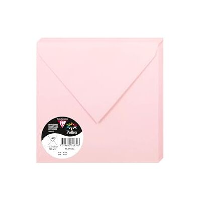 Clairefontaine 5483C Packung mit 20 Umschläge Pollen 165 x 165mm, 120g, ideal für Einladungen und Korrespondenz, Rosa, 1 Pack Clairefontaine 5483C Packung mit 20 Umschläge Pollen 165 x 165mm, 120g, ideal für Einladungen und Korrespondenz, Rosa, 1 Pack