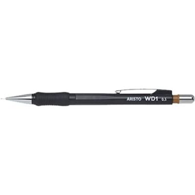 Aristo AR85105 Druckbleistift WD1 0,50 mm (Ergonomisch gerillte Griffzone, gefederte Minenführung, Härtegrad Mine HB, integrierter Radiergummi) schwarz, 10 Stück Aristo AR85105 Druckbleistift WD1 0,50 mm (Ergonomisch gerillte Griffzone, gefederte Minenführung, Härtegrad Mine HB, integrierter Radiergummi) schwarz, 10 Stück