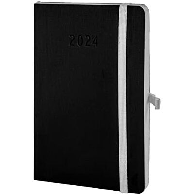 Chronoplan 50964 Buchkalender Kalendarium 2024 (Terminplaner A6 (95x140mm) mit Softcover, Wochenplaner, 1 Woche auf 2 Seiten, mit flexibler Stiftschlaufe, Einmerkband, Gummiverschluss) schwarz Chronoplan 50964 Buchkalender Kalendarium 2024 (Terminplaner A6 (95x140mm) mit Softcover, Wochenplaner, 1 Woche auf 2 Seiten, mit flexibler Stiftschlaufe, Einmerkband, Gummiverschluss) schwarz