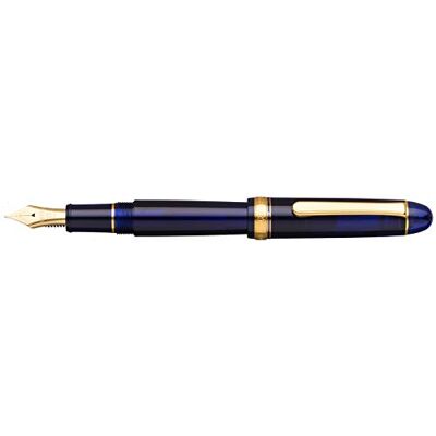 Platinum Japanischer Füllfederhalter #3776 Century Gold Trim Chartres Blue F/Blau/ 0,28-0,34 mm/Handgefertigt/Feder aus 14-Karätigem Gold/mit Geschenkbox/Füllhalter, PNB15000-51F Platinum Japanischer Füllfederhalter #3776 Century Gold Trim Chartres Blue F/Blau/ 0,28-0,34 mm/Handgefertigt/Feder aus 14-Karätigem Gold/mit Geschenkbox/Füllhalter, PNB15000-51F
