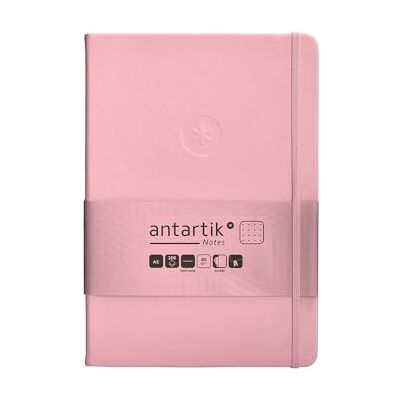 Antartik Notizheft mit Gummiband, fester Einband, A5 Blatt, gepunktet, Pastellrosa, 100 Blatt, 80 g, FSC Antartik Notizheft mit Gummiband, fester Einband, A5 Blatt, gepunktet, Pastellrosa, 100 Blatt, 80 g, FSC