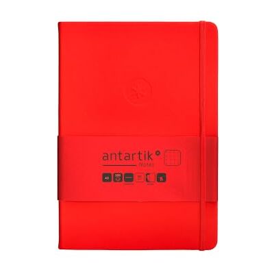 Antartik Notizheft mit Gummiband, fester Einband, A5 Blatt, Punkte, Rot, 100 Blatt, 80 g, FSC Antartik Notizheft mit Gummiband, fester Einband, A5 Blatt, Punkte, Rot, 100 Blatt, 80 g, FSC