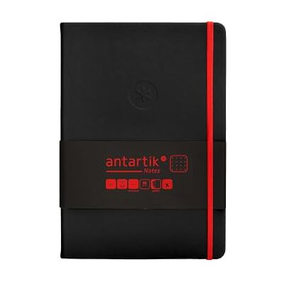 Antartik Notizheft mit Gummiband, fester Einband, A5 Blatt, Punkte, Schwarz und Rot, 100 Blatt, 80 g, FSC Antartik Notizheft mit Gummiband, fester Einband, A5 Blatt, Punkte, Schwarz und Rot, 100 Blatt, 80 g, FSC