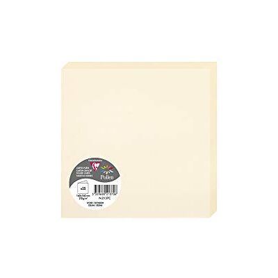 Clairefontaine 2137C Packung (mit 25 Doppelkarten Pollen, Gefaltet, 160 x 160mm) 210g, Elfenbein Clairefontaine 2137C Packung (mit 25 Doppelkarten Pollen, Gefaltet, 160 x 160mm) 210g, Elfenbein