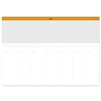 Rhodia 194042C Schreibunterlage mit Wochenkalender A2 30 Blatt Weiß Orange Rhodia 194042C Schreibunterlage mit Wochenkalender A2 30 Blatt Weiß Orange