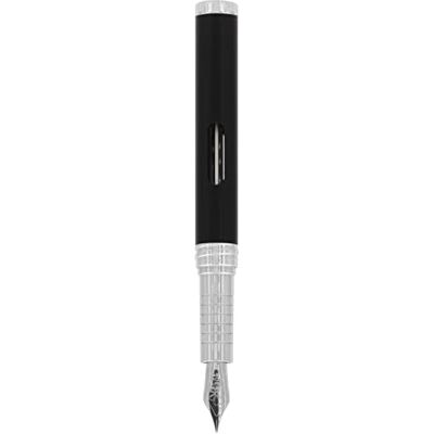 DIPLOMAT NEXUS Füllhalter Edelstahlfeder mit Tintenglas Schwarz/Federstärken: M/Füllfederhalter/Handgefertigt/mit Geschenkbox/Füllhalter Füller Fountain Pen/Farbe: Schwarz/Chrom DIPLOMAT NEXUS Füllhalter Edelstahlfeder mit Tintenglas Schwarz/Federstärken: M/Füllfederhalter/Handgefertigt/mit Geschenkbox/Füllhalter Füller Fountain Pen/Farbe: Schwarz/Chrom