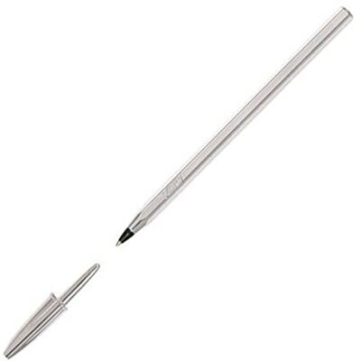 BIC Cristal Shine Kugelschreiber Silber, Schwarz Schreibfarbe, 1,0 mm Spitze (0,4 mm Strichbreite), Hexagonaler Schaft, 20 Stück BIC Cristal Shine Kugelschreiber Silber, Schwarz Schreibfarbe, 1,0 mm Spitze (0,4 mm Strichbreite), Hexagonaler Schaft, 20 Stück