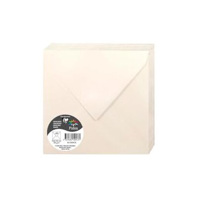 Clairefontaine 50043C Packung mit 20 Umschläge Pollen, 165 x 165mm, 135g, Perlmutt Elfenbein Clairefontaine 50043C Packung mit 20 Umschläge Pollen, 165 x 165mm, 135g, Perlmutt Elfenbein